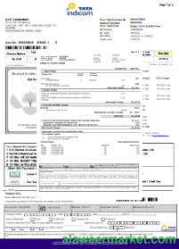 Tata Indicom mobile utility business bill, page 2, SCR